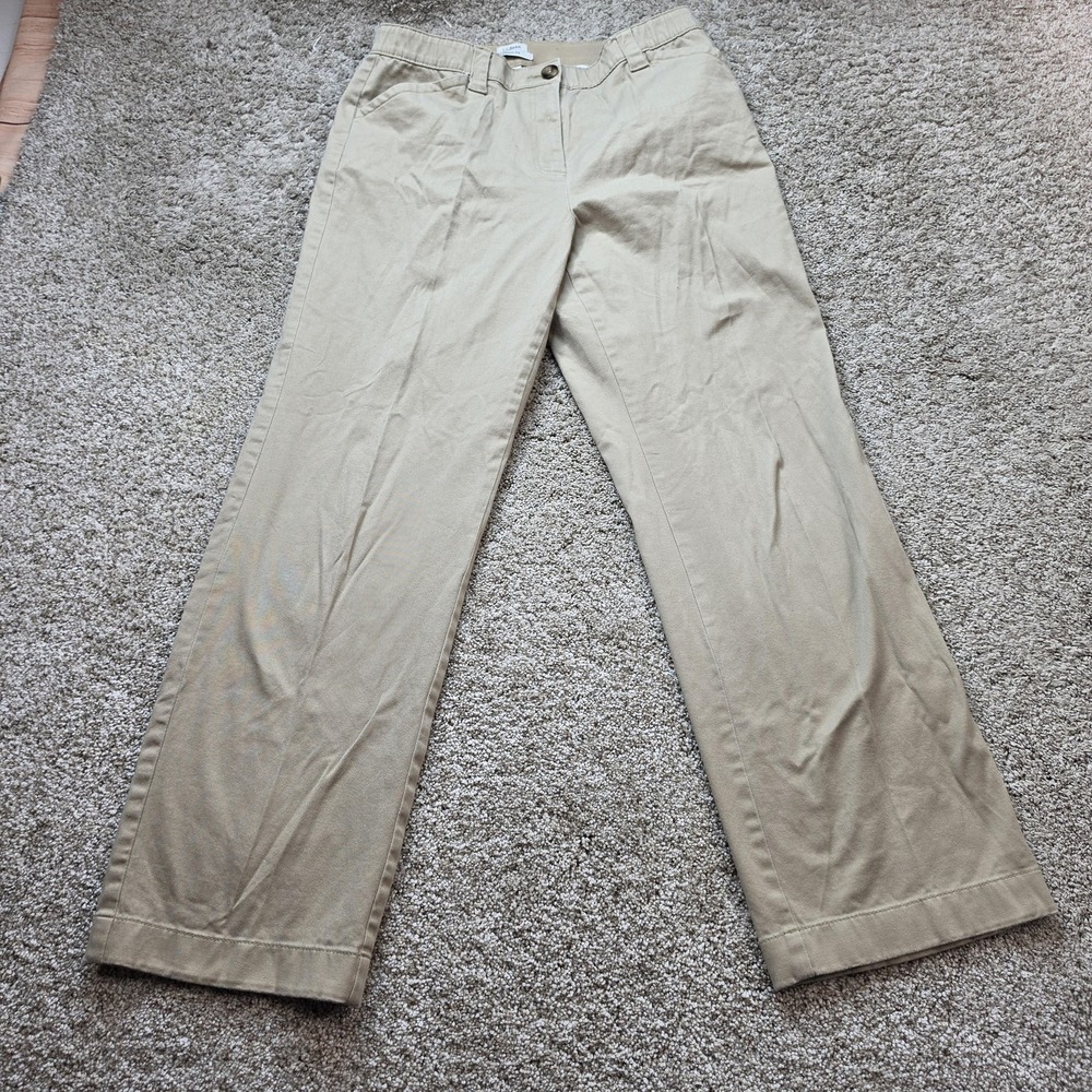 L.L. Bean Pants Womens 14 Beige Khaki Twill Classic Fit Pockets Stretch‎ Casual
